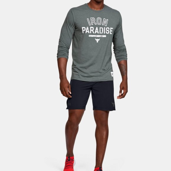 Under Armour Other - Under Armour Project Rock Iron Paradise Long Sleeve Gray T-shirt UA Tech Fabric